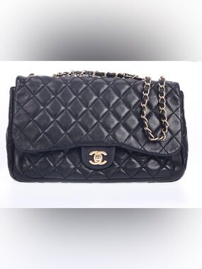 CHANEL Quilted Leather Shoulder Bag - Black with Gold Hardware